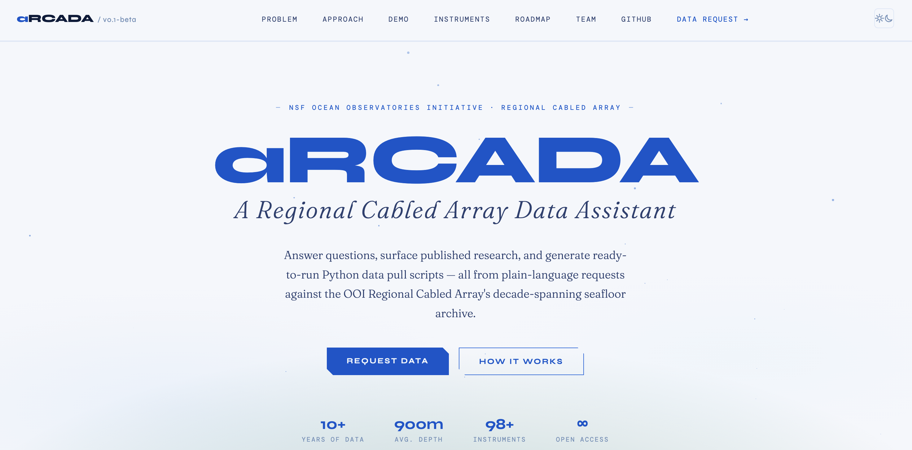 aRCADA interface screenshot